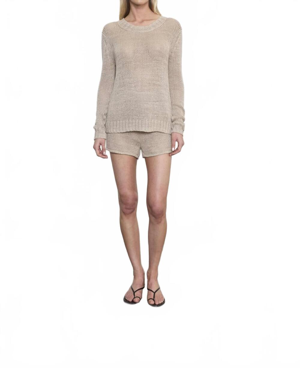 NEW ENZA COSTA linen open knit short in oatmeal